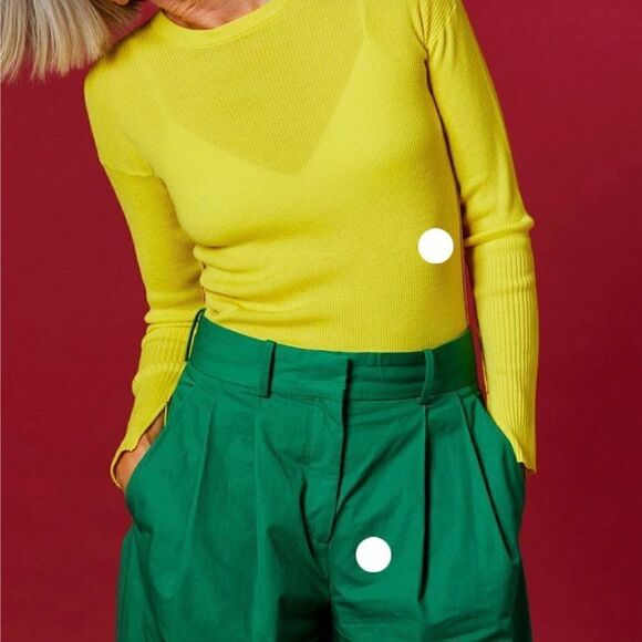 MARINA RINALDI Satin Trousers Green Wide Leg Light Summer Pants sz 24 - Picture 13 of 13